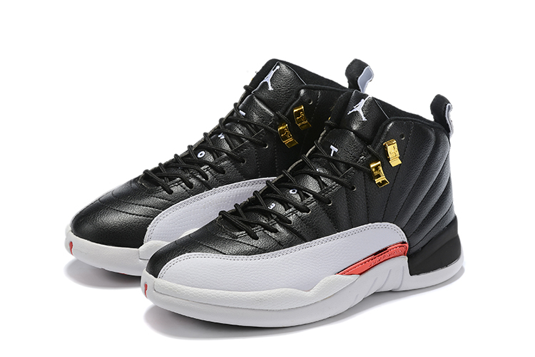 2019 Jordan 12 Retro Black White Red - Click Image to Close